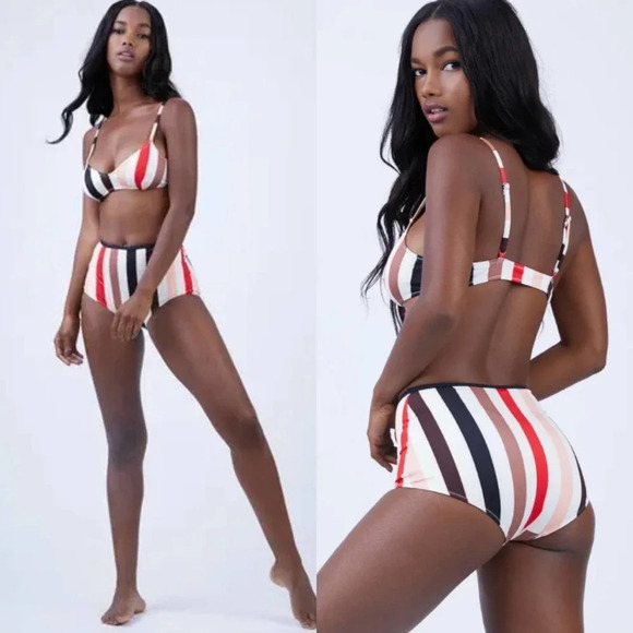 Solid & Striped Brigitte Bikini Bottom Striped - Picture 1 of 8